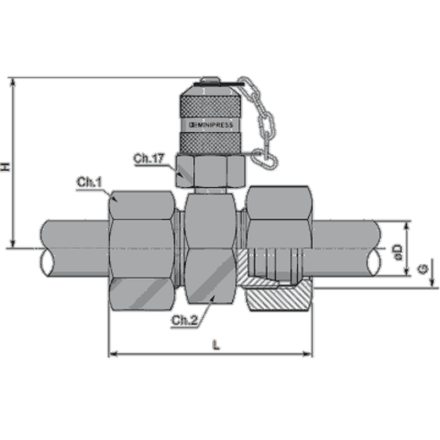 КТ 16x2 - DKO-L 30x2 22 T-образная, металл. (корпус)