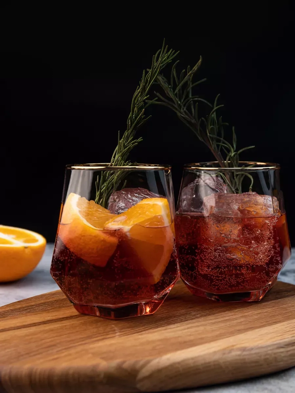 Набор шестигранных стаканов, 330мл, золотая кайма, 6 шт.