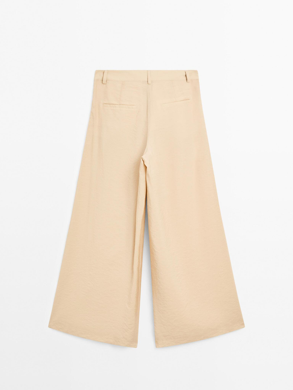 Massimo Dutti Брюки палаццо с вытачками, бежевый