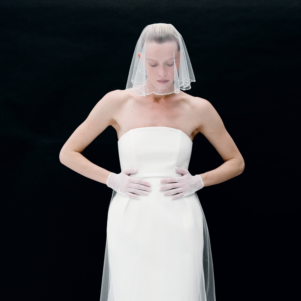 Фата круглая с жемчугом