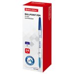 Ручка шариковая BRAUBERG "Офисная", СИНЯЯ, корпус белый, узел 1 мм, линия письма 0,5 мм, 140662