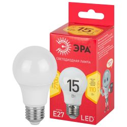 Лампа светодиодная ЭРА RED LINE LED A60-15W-827-E27 R E27 / Е27 15 Вт груша теплый белый свет | Лампы cветодиодные Груша (A)