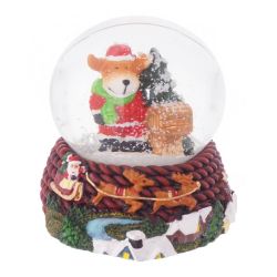 GAEM Фигурка декор в стекл шаре "Дед Мороз/Снеговик/Мишка/Олень", D 4,5 см, L5 W5 H6 см, 4в.