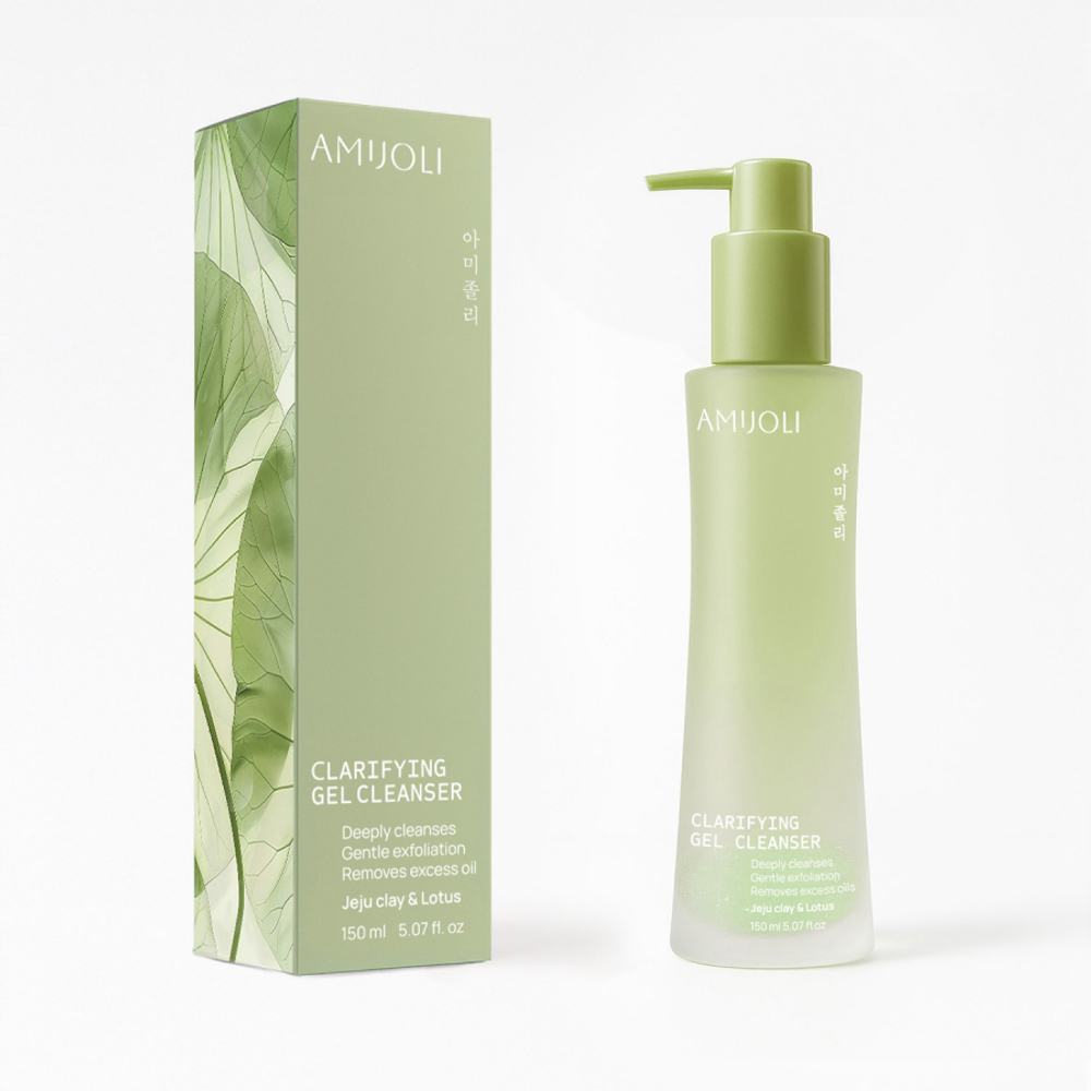 AMIJOLI Clarifying Gel Cleanser JeJu Clay&Lotus Очищающий гель для умывания с кислотами, вулканической глиной и экстрактом лотоса 150мл
