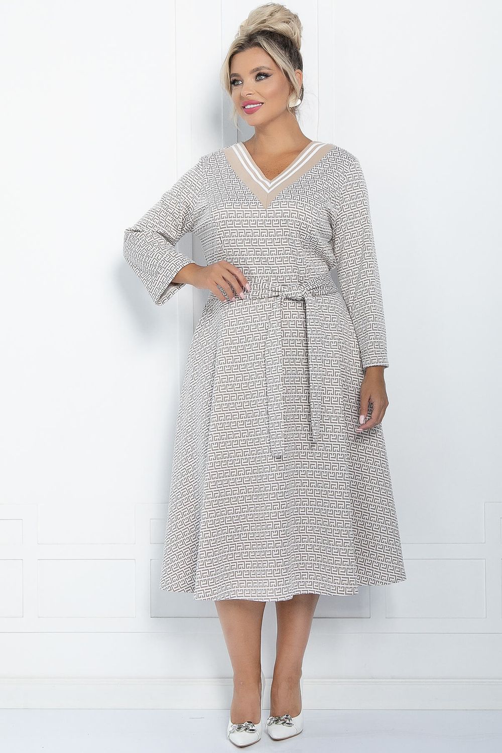 Платье Осенняя история (бежевое) П11228 LT Collection