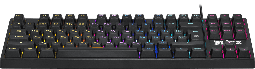 Клавиатура проводная игровая механическая Defender Blitz GK-240L RU,Rainbow (Черный), USB, ENG/RU, Н