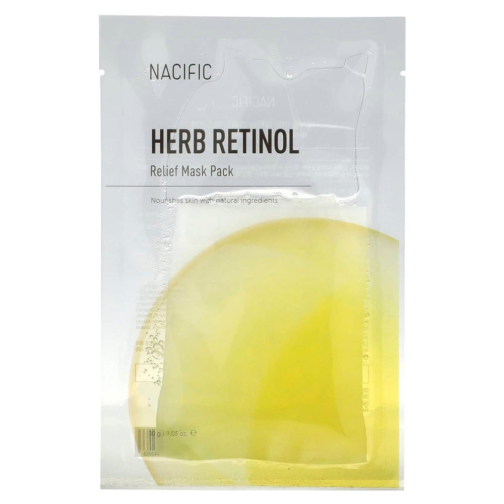 Nacific, Relief Beauty Mask Pack, травяной ретинол, 1 шт., 30 г (1,05 унции)