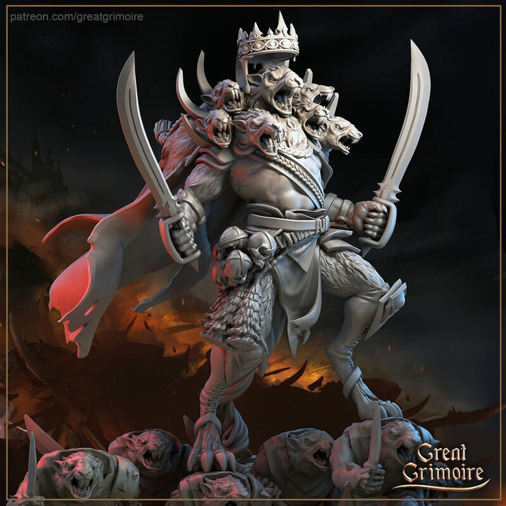 Seven-headed rat king миниатюра для dnd, днд, pathfinder, фентези, Настольная игра, НРИ, Варгейм, РПГ