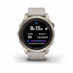 Смарт часы Fenix 7S Pro Sapphire Solar золотистый корпус со светло-песочным ремешком