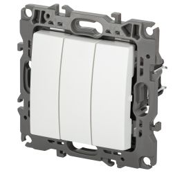 Выключатель ЭРА Серия 12 12-1107-01М тройной, 10АХ-250В, белый матовый