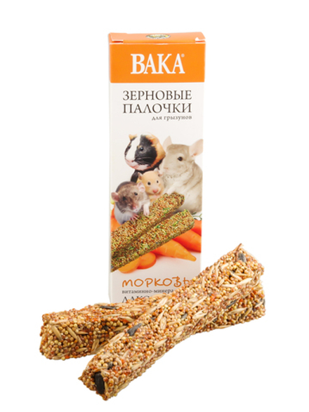 ВАКА зерновые палочки для грызунов"морковь" 2 шт
