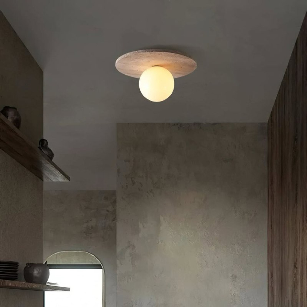 Потолочный светильник из травертина 😍