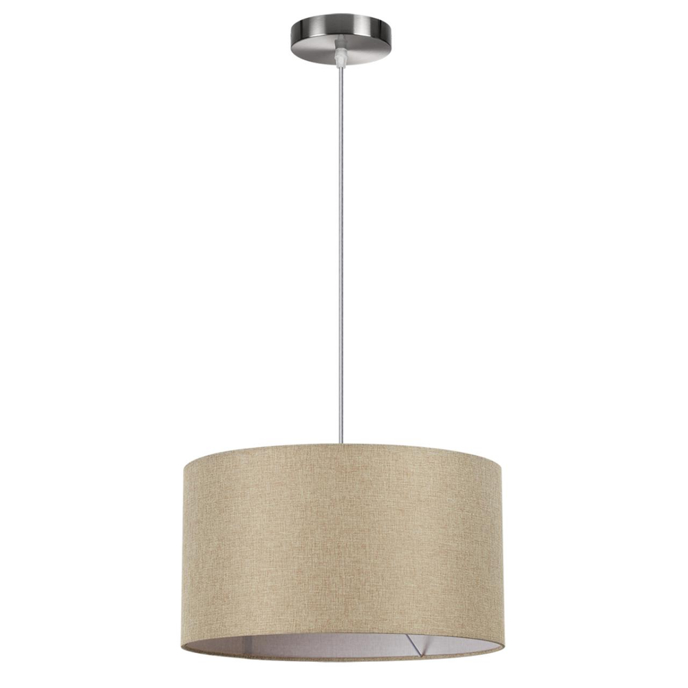 8250/2 MODERNI LN26 527  никель/бежевый, металл/текстиль Подвес Е27 2*60W 220V NIKKI