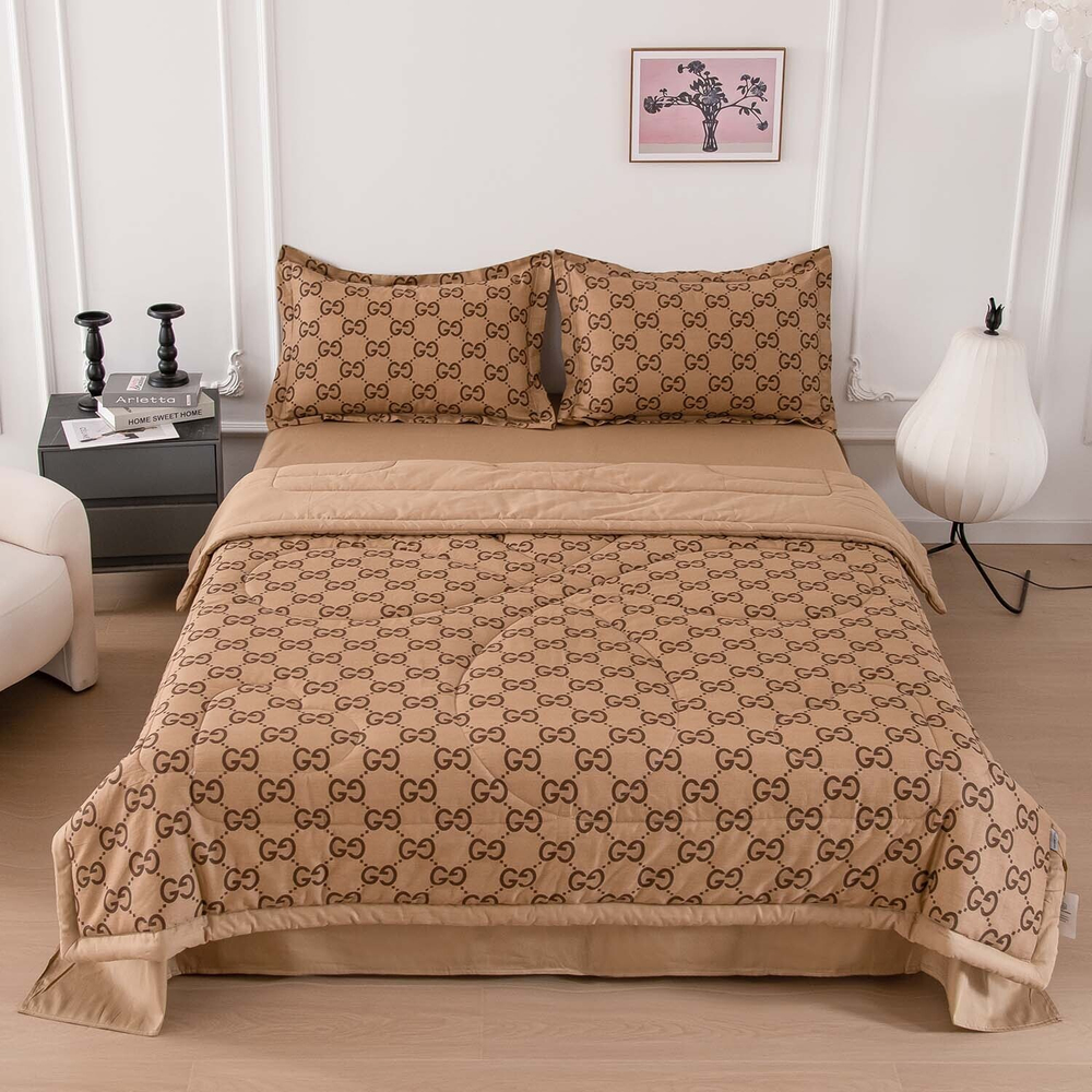 Комплект постельного белья Сатин с Одеялом 100% хлопок 160x80 на резинке OBR166