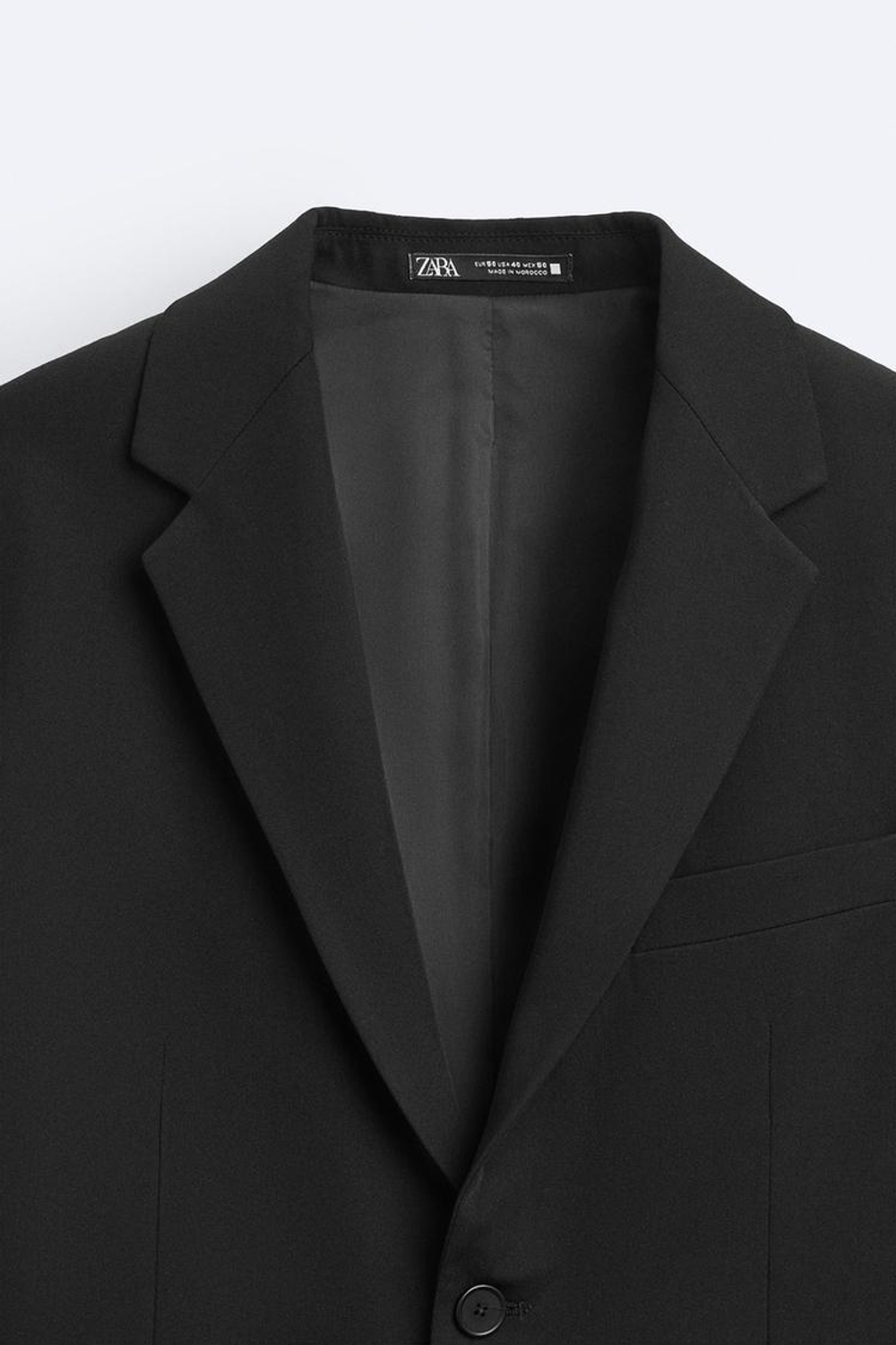 ZARA КОСТЮМНЫЙ БЛЕЙЗЕР КОМФОРТНОЙ ПОСАДКИ, ЧЕРНЫЙ