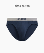 Мужские трусы слипы спорт Atlantic, 1 шт. в уп., пима хлопок, сине - зеленые, MP-1589