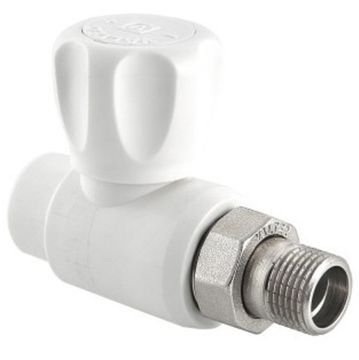 Кран шаровой Valtec 25х3/4" со сгоном прямой полипропиленовый (VTp.717.0.02505)