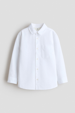 H&M Хлопковая рубашка, белый