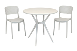 Набор мебели Stepp Еска 3уп (2 уп 2 стула Еска све-сер new+ 1упСтол ТЕОРИ бел)