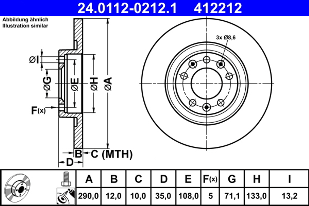 ATE - 24011202121-ATE - Brake Disc