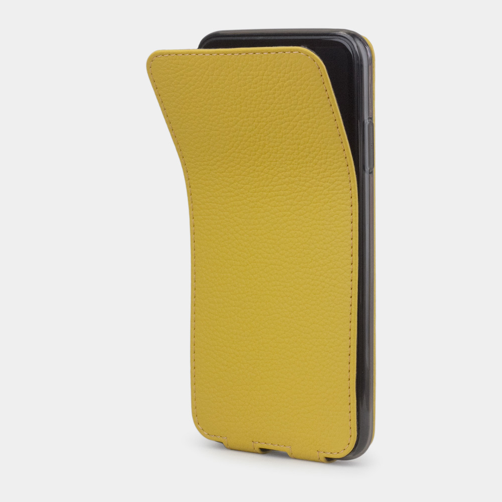 Чехол для iPhone XS Max из натуральной кожи теленка, желтого цвета