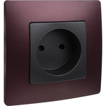 Розетка без заземления со шторками 16А 250В антрацит ETIKA Legrand