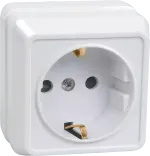 IEK Октава Белый Розетка 1-местная с зазем. контактами открытая установка 16А РС20-3-ОБ ERO11-K01-16-DC