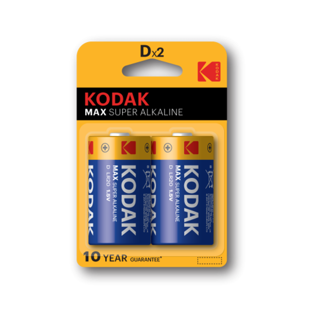 Батарейки Kodak LR20-2BL MAX SUPER Alkaline [KD-2] | Батарейки Щелочные (Алкалиновые)