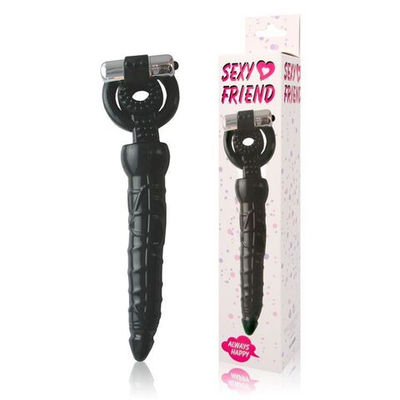 Насадка на член для двойного проникновения Sexy Friend - 18 см. (Цвет: черный)