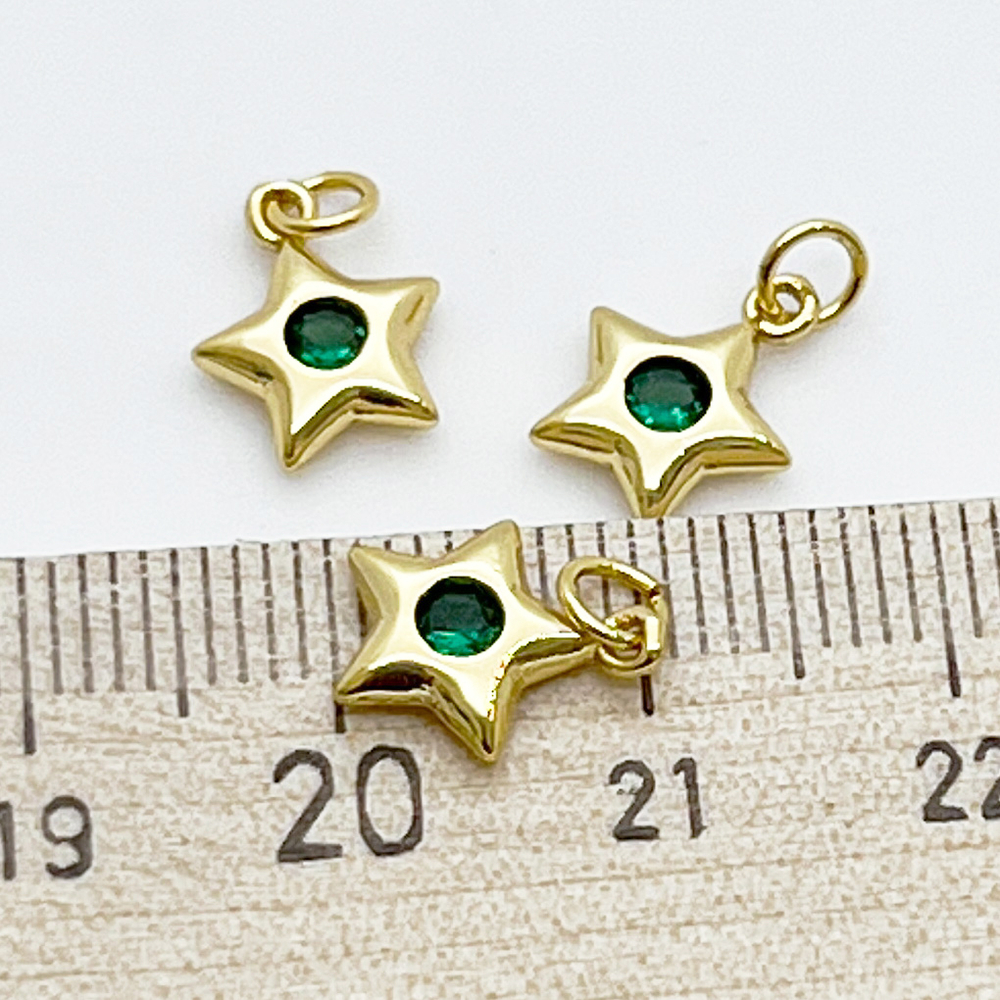 Подвеска Звезда, цвет золото, фианит, размер 11*8 мм, цена за 1 шт