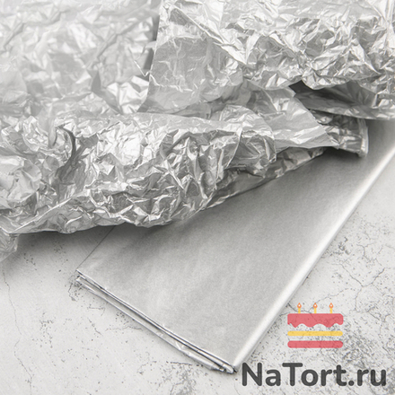 Бумага упаковочная тишью, Серебряная 50х66 см (10 листов)