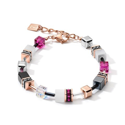 Браслет Coeur de Lion White&Pink Rose Gold 4013/30-0400 цвет розовый, золотой, белый, серый