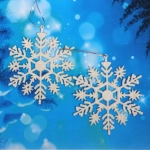 Подвески в блестках «Зимние снежинки» 9,5 см (набор 2шт), белый