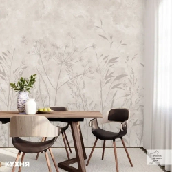 Флизелиновые фотообои 3D на стену 400х270 Сухоцветы бетон