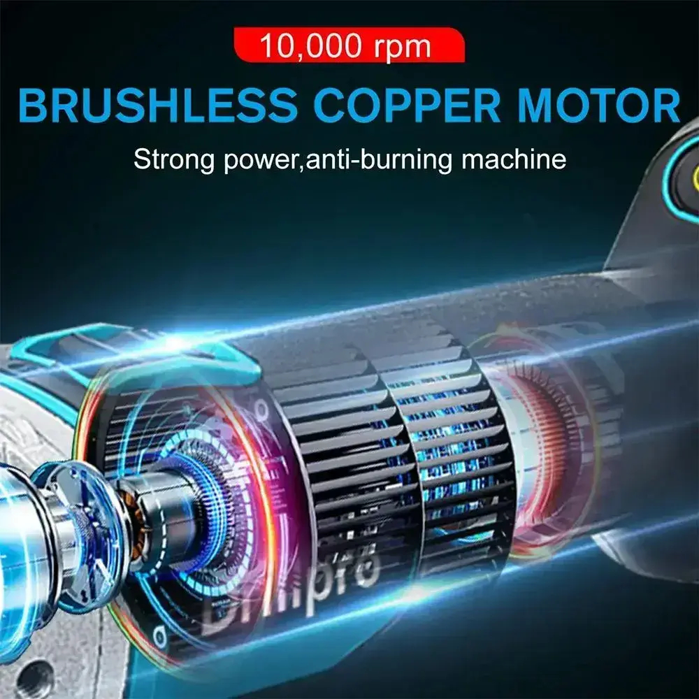 Угловая шлифовальная машина аккумуляторная бесщеточная 125 мм, 8500 об. мин УШМ