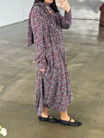 Платье с ассиметричной юбкой в мелкий цветок