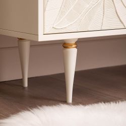 Тумба под ТВ Арт Колор leaves 117см Классик Голд Кремовый белый