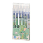 Набор синих ручек роллеров, 6 шт, Jiandan, детские гелевые ручки синего цвета с наконечником 0.5 мм, капиллярная одноразовая пластиковая, неавтоматическая с рисунком "Динозаврик"