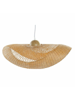 Потолочный светильник DKD Home Decor Коричневый Бамбук 40 W Соломенная шляпа с большими полями 220 V 70 x 34 x 20 cm