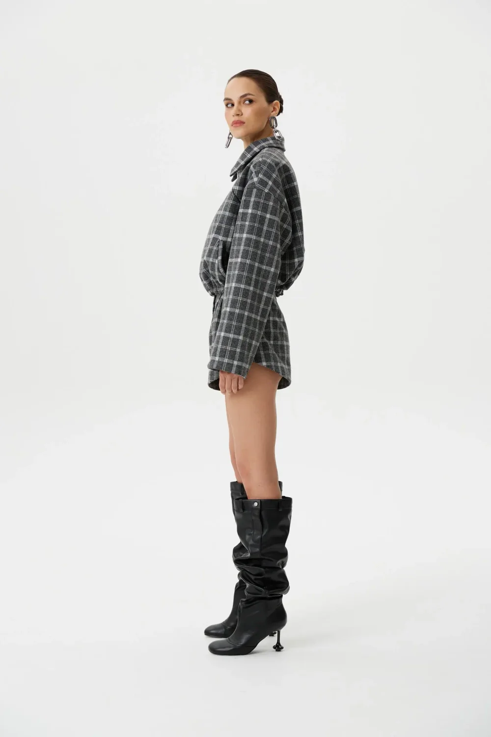 Мини-шорты Check, Серый