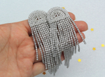 Серьги Вечерние 10,5см, со стразами