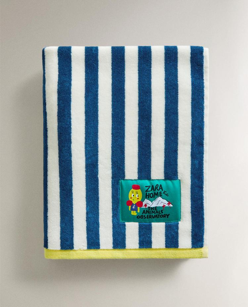 ZARA HOME ДЕТСКОЕ БАННОЕ ПОЛОТЕНЦЕ ИЗ ВЕЛЮРА X THE ANIMALS OBSERVATOR, СИНИЙY