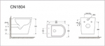 Комплект подвесной безободковый унитаз Ceramica Nova HighLight Rimless CN1804 с ультра-тонким сиденьем SoftClose + инсталляция Geberit Duofix 458.125.21.1 с кнопкой смыва хром