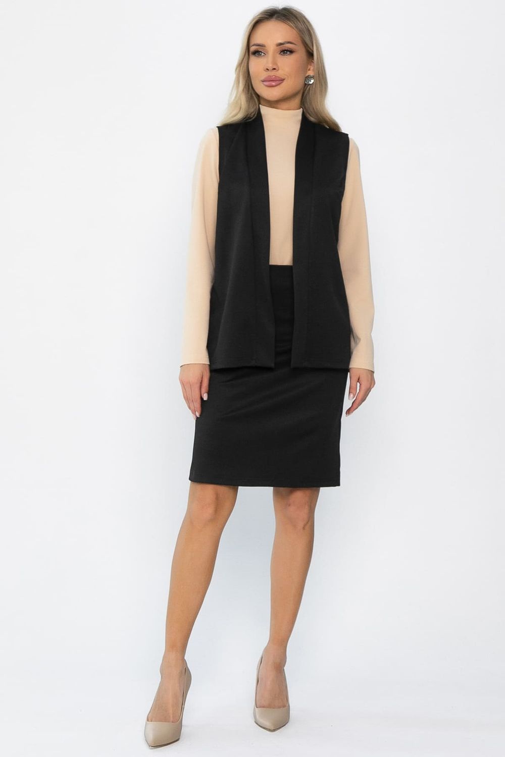 Костюм с юбкой Окси (черный) К14336-8М LT Collection