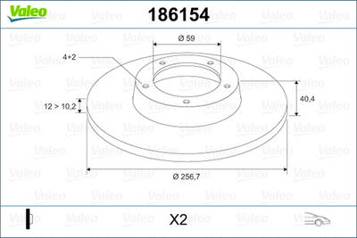 VALEO - 186154-VAL - Brake Disc