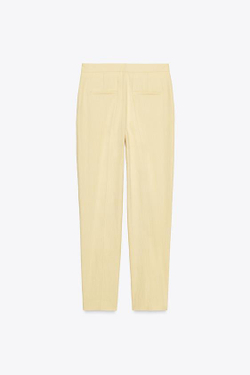 ZARA БРЮКИ ПРЯМОГО КРОЯ ИЗ РЕЛЬЕФНОЙ ТКАНИ, ЦВЕТ СЛИВОЧНОГО МАСЛА