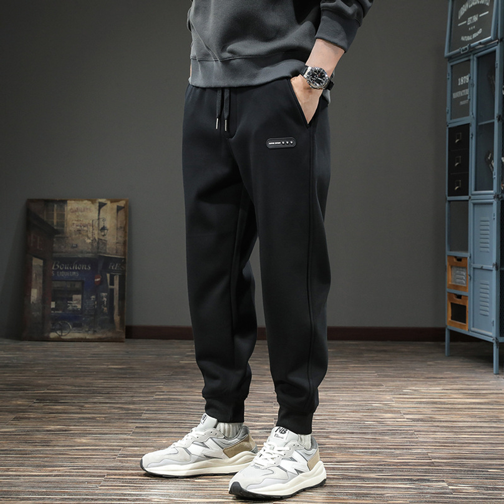 Спортивные повседневные брюки весна-осень, свободные, больших размеров, осенние брюки-шаровары, джоггеры на резинке, однотонные