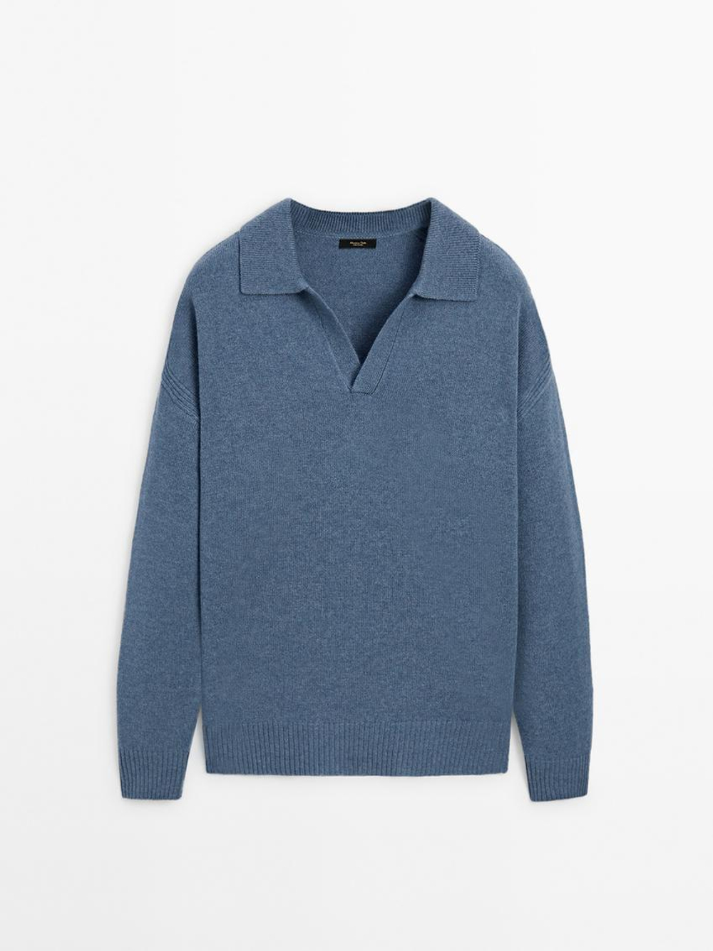 Massimo Dutti Свитер из смесовой шерсти, синий