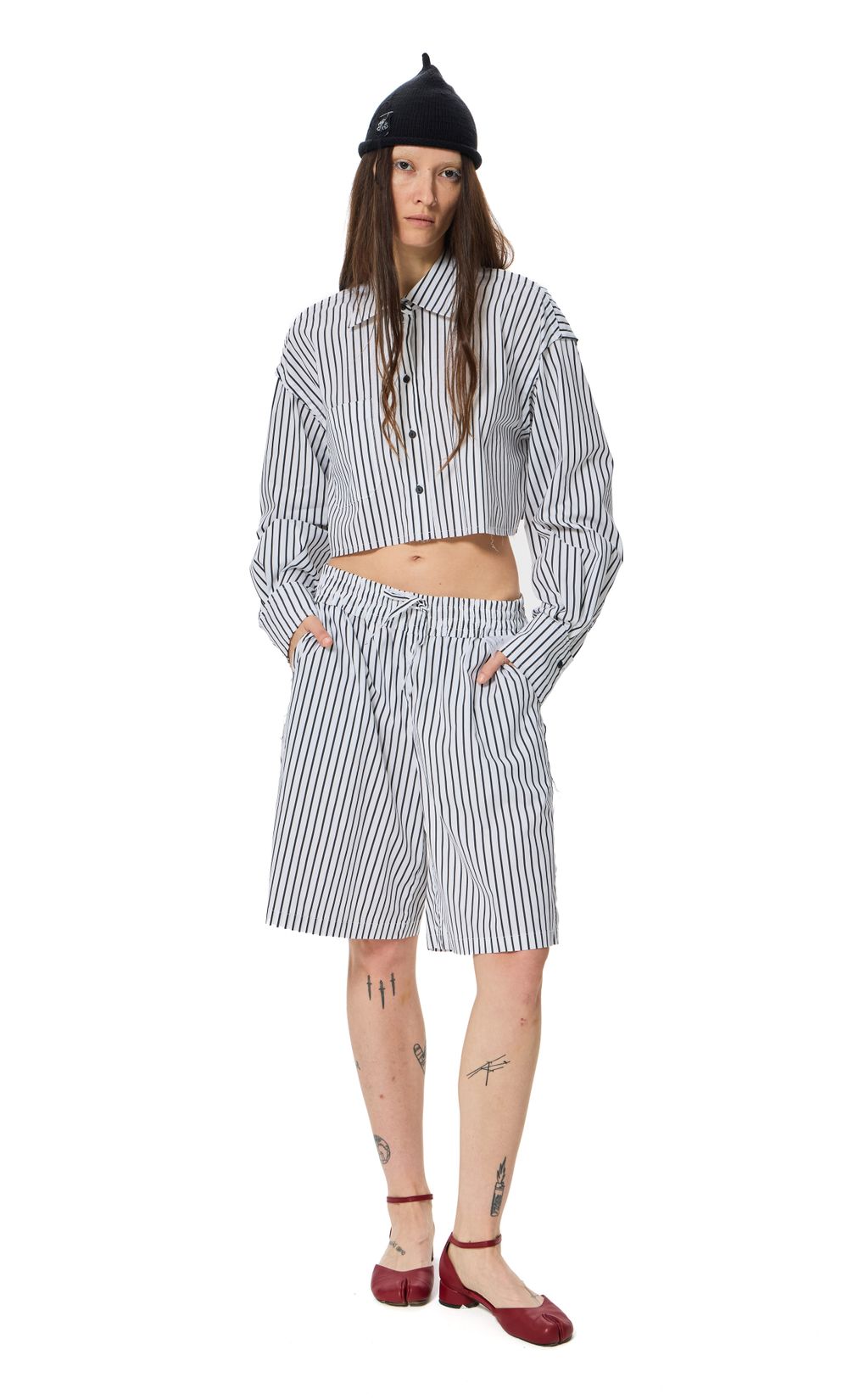 Шорты Kraizy Stripes в полоску белые