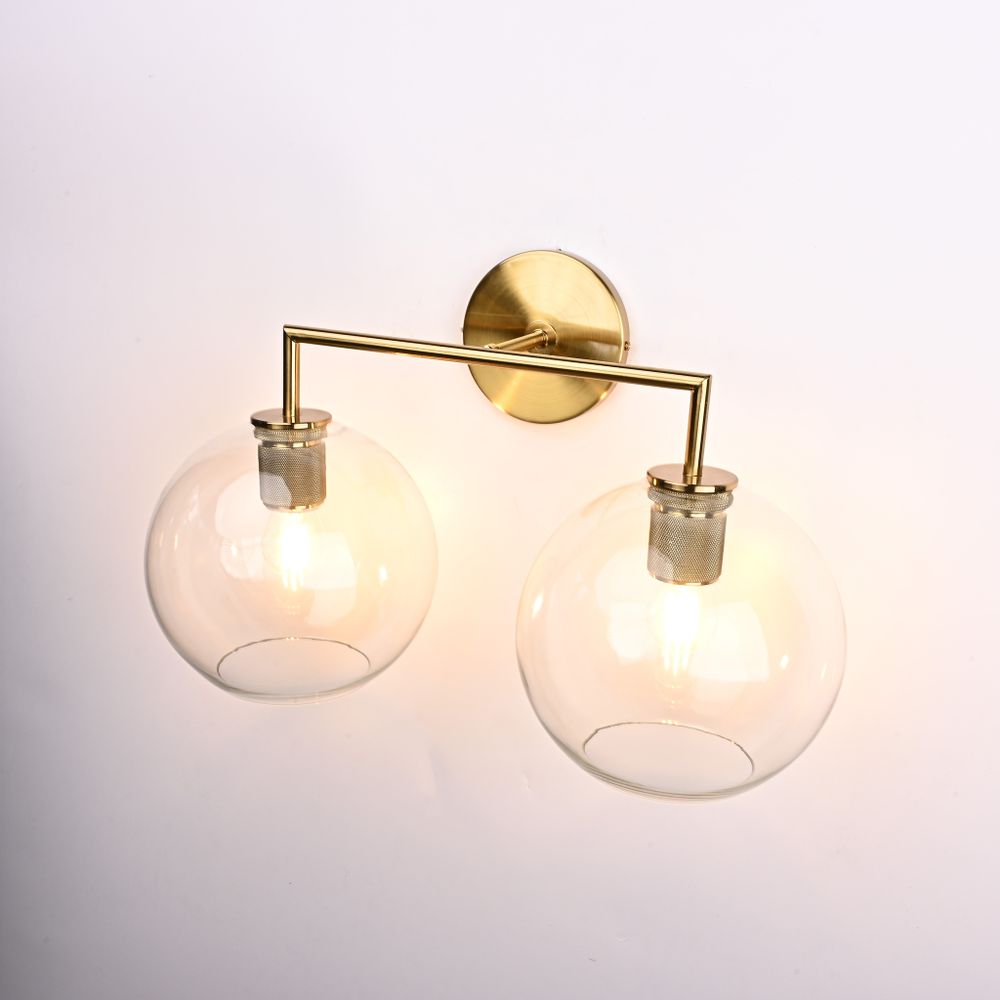 Бра Rh Utilitaire Globe Shade Double Sconce Brass By Imperiumloft